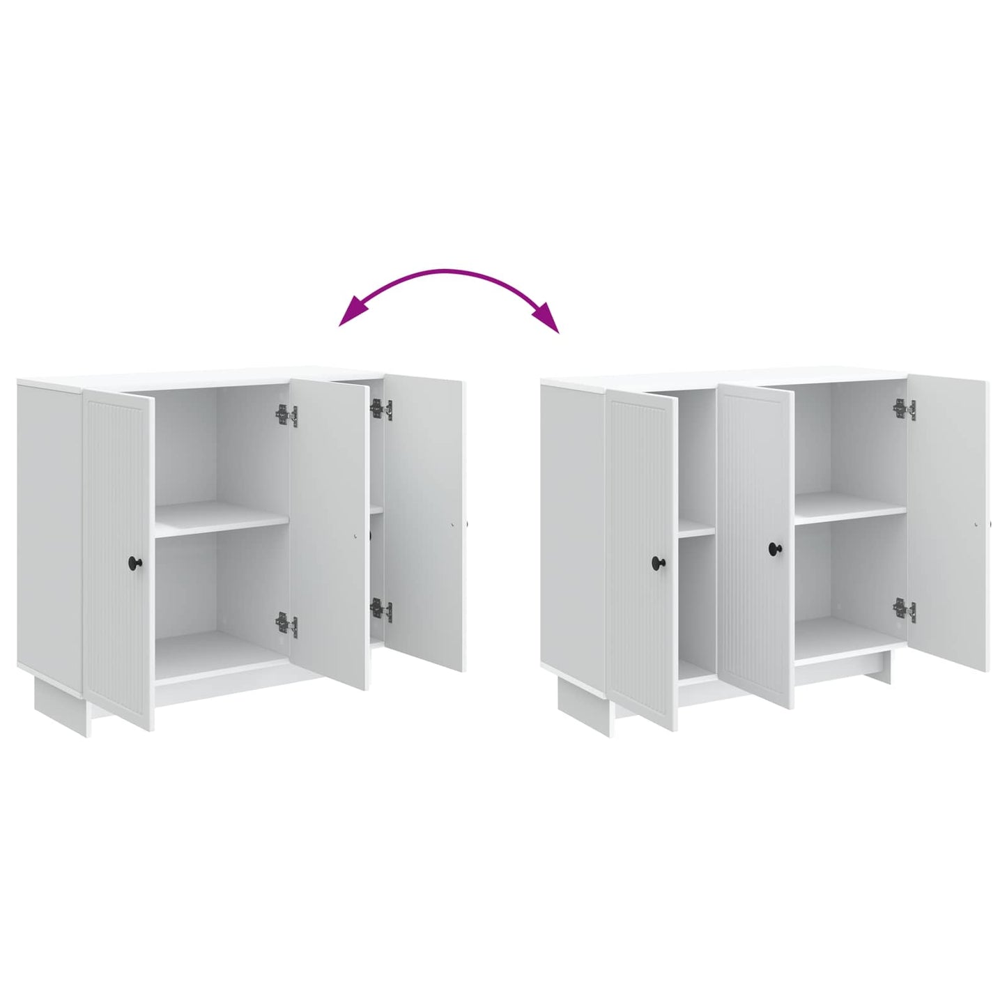 Serviesskap Hvit 89 x 34,5 x 80 cm Konstruert tre