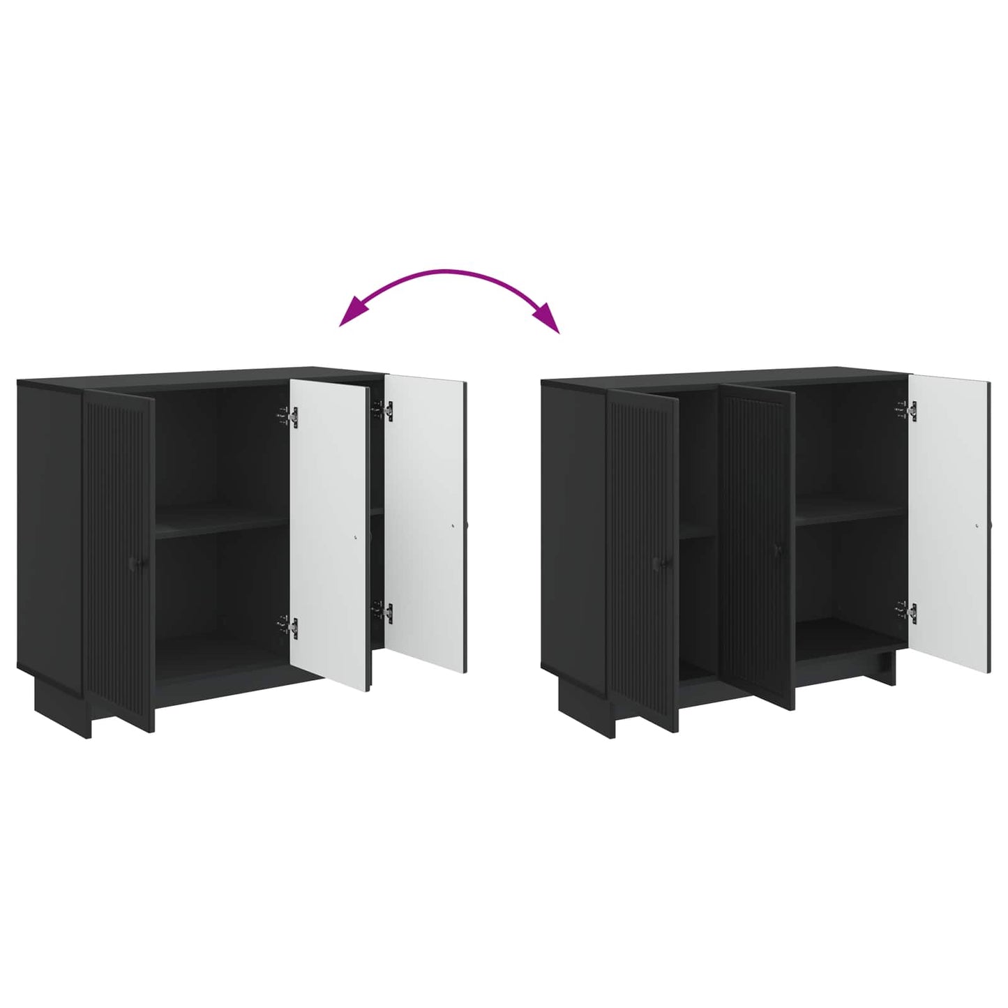 Serviesskap Svart 89 x 34,5 x 80 cm Konstruert tre