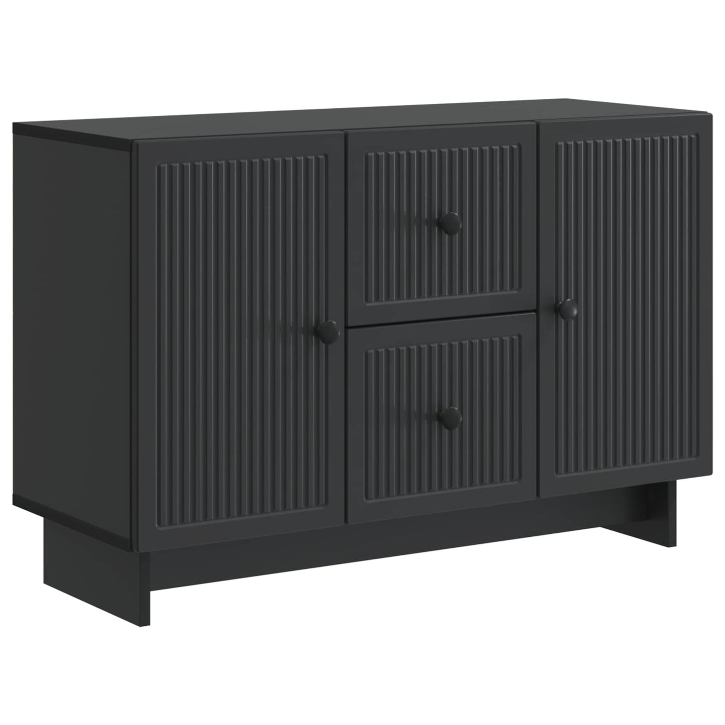 Serviesskap med skuff Svart 89 x 34,5 x 60 cm Konstruert tre