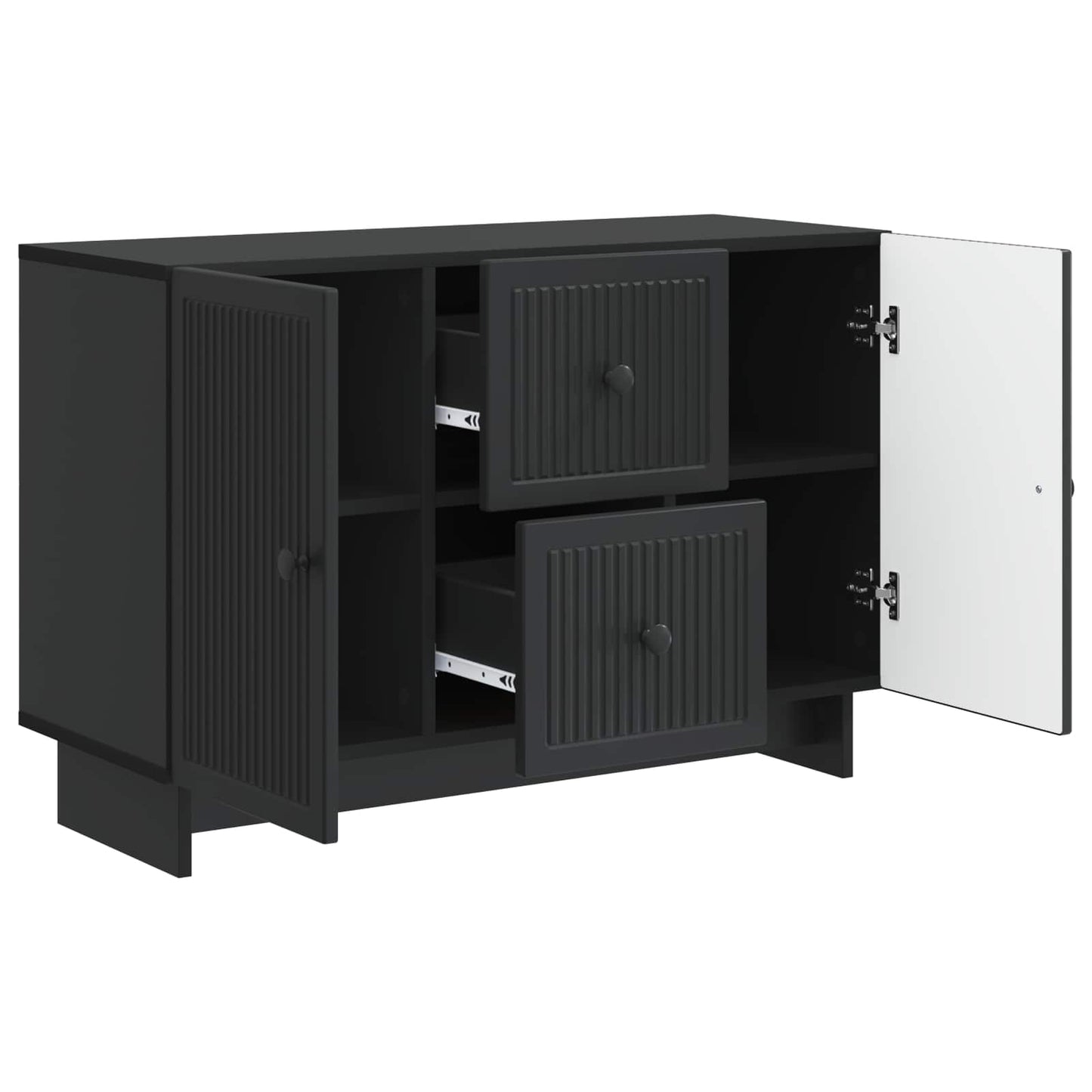 Serviesskap med skuff Svart 89 x 34,5 x 60 cm Konstruert tre