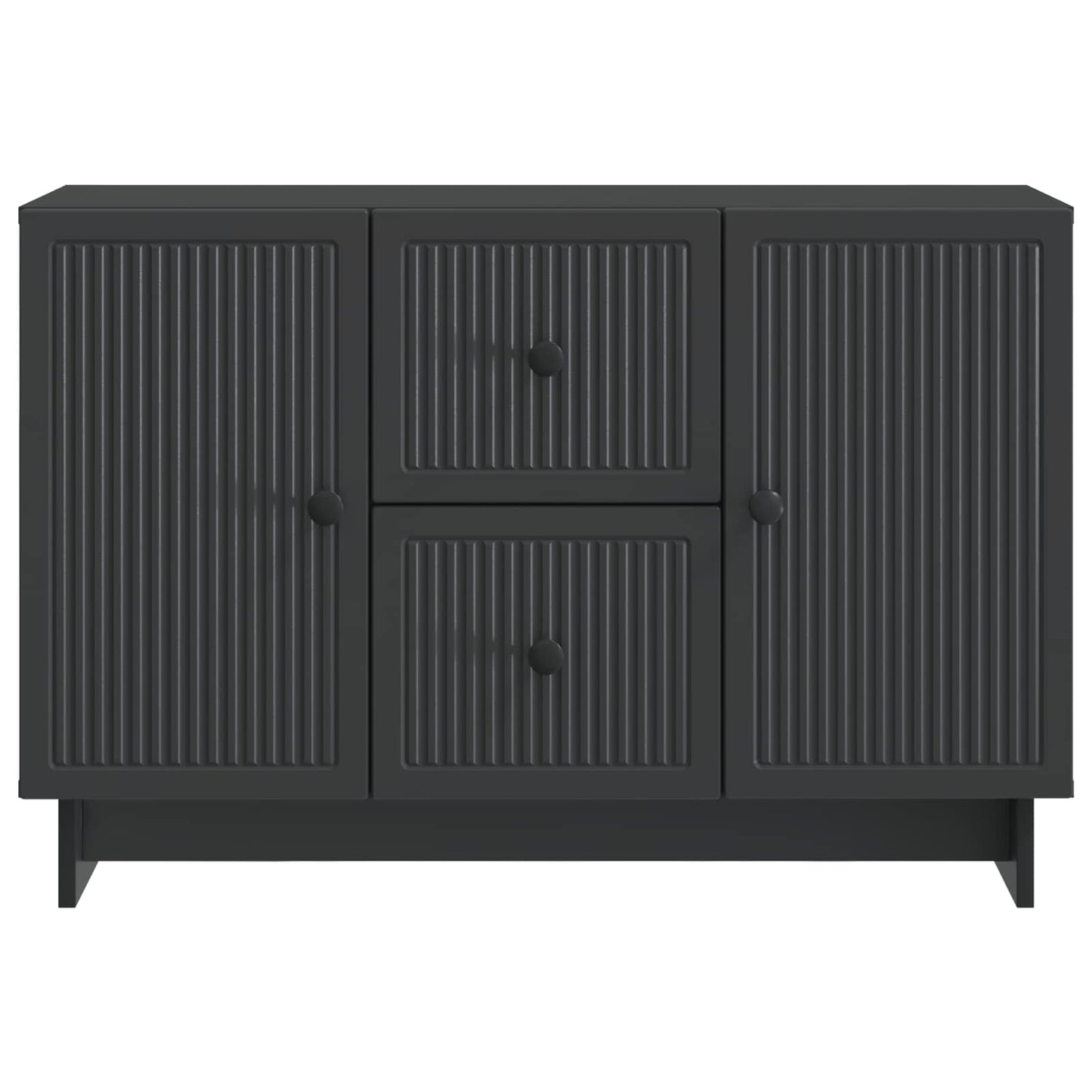 Serviesskap med skuff Svart 89 x 34,5 x 60 cm Konstruert tre