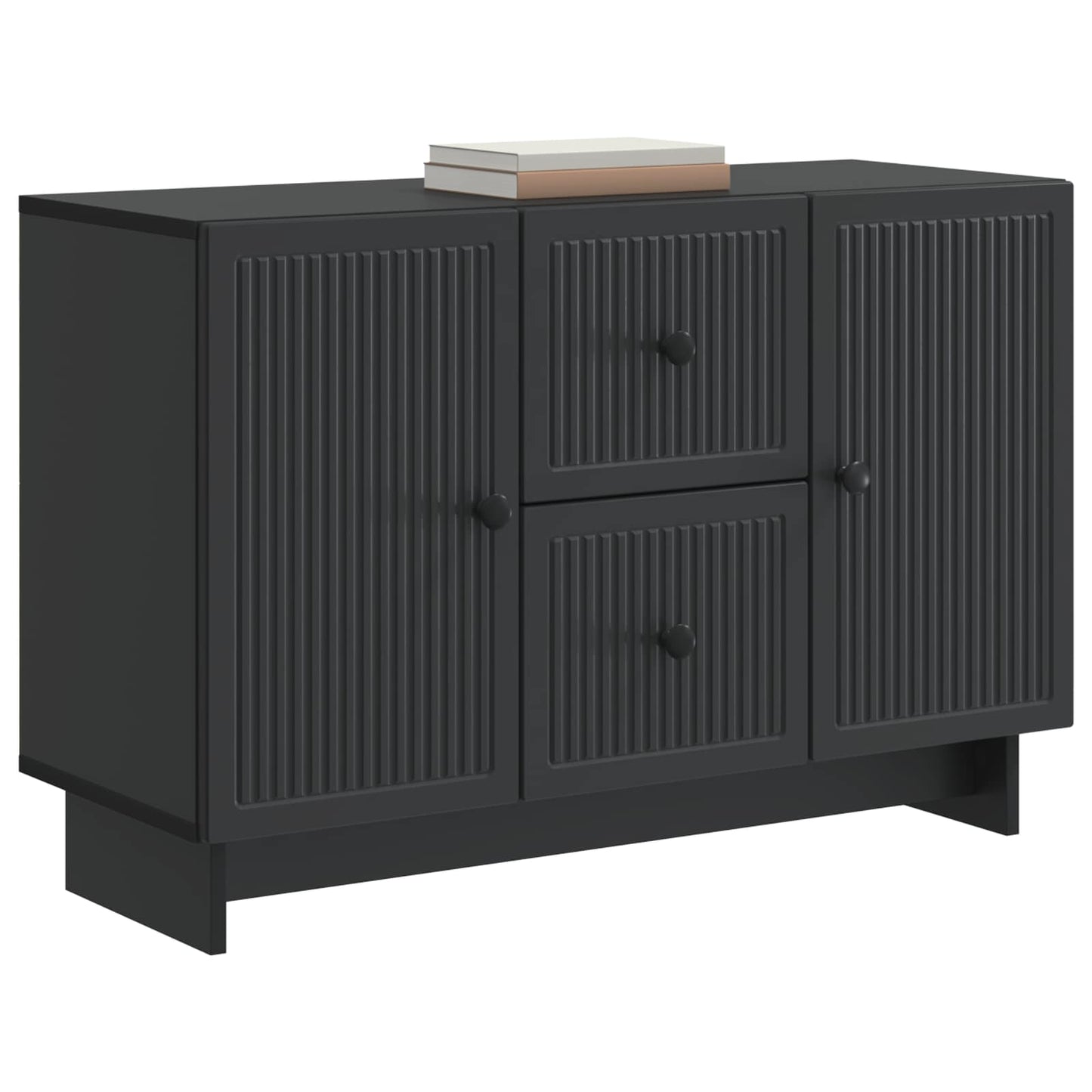 Serviesskap med skuff Svart 89 x 34,5 x 60 cm Konstruert tre