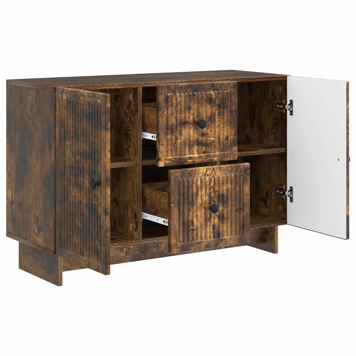 Serviesskap med skuff Røkt Eik 89 x 34,5 x 60 cm Konstruert tre
