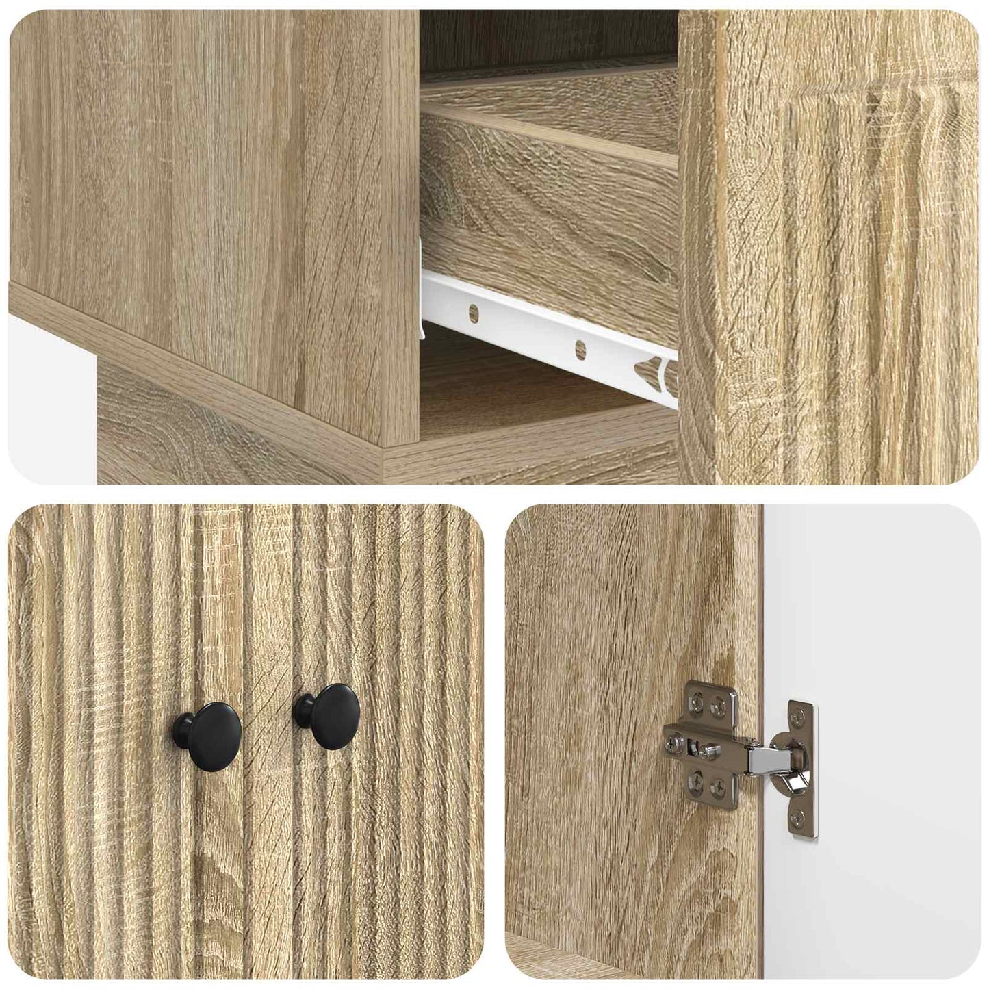 Serviesskap Sonoma eik 66 x 34,5 x 95 cm Konstruert tre