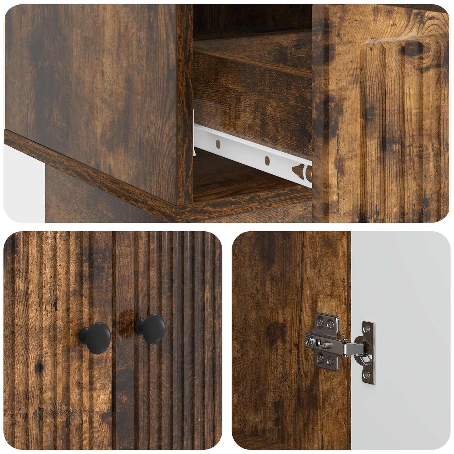 Serviesskap Røkt Eik 66 x 34,5 x 95 cm Konstruert tre
