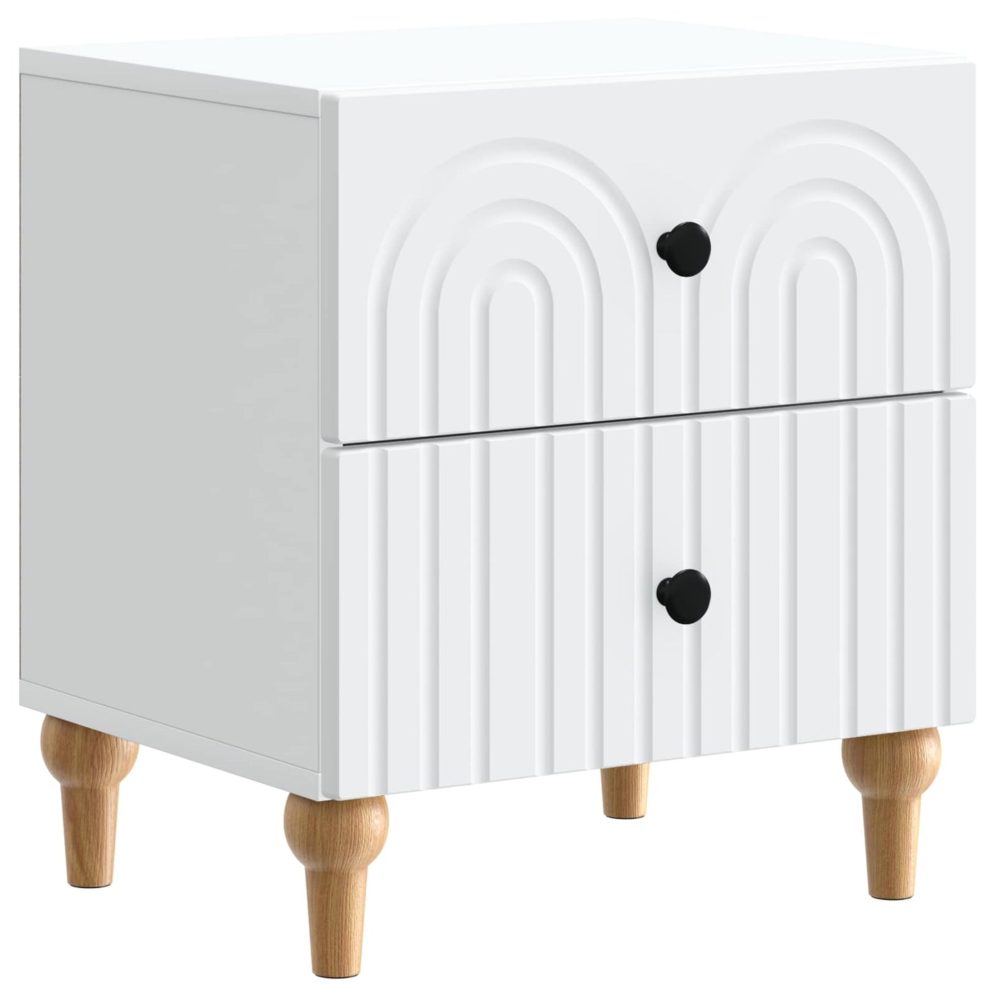 Nattbordskap 2 pcs Hvit 43 x 34,5 x 48 cm Konstruert tre
