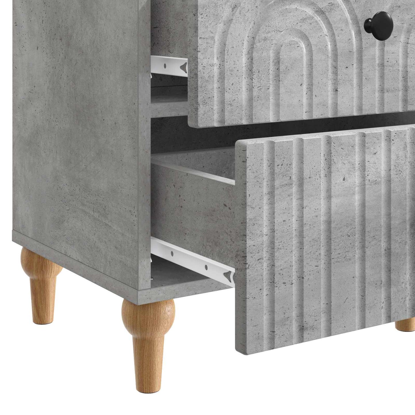 Nattbordskap 2 pcs Betonggrå 43 x 34,5 x 48 cm Konstruert tre