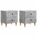 Nattbordskap 2 pcs Betonggrå 43 x 34,5 x 48 cm Konstruert tre