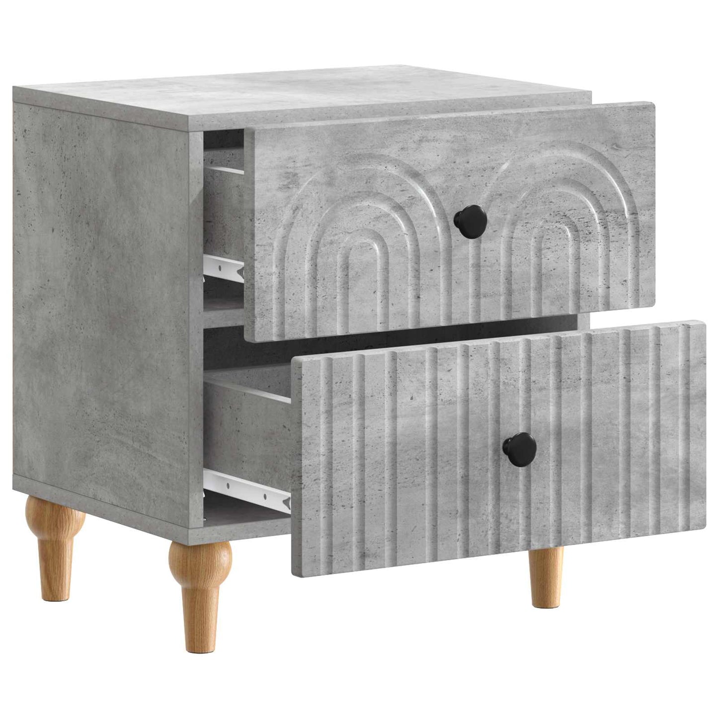 Nattbordskap 2 pcs Betonggrå 43 x 34,5 x 48 cm Konstruert tre
