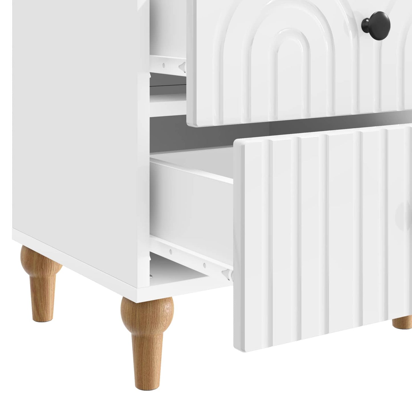 Nattbordskap Høgglans hvit 43 x 34,5 x 48 cm Konstruert tre