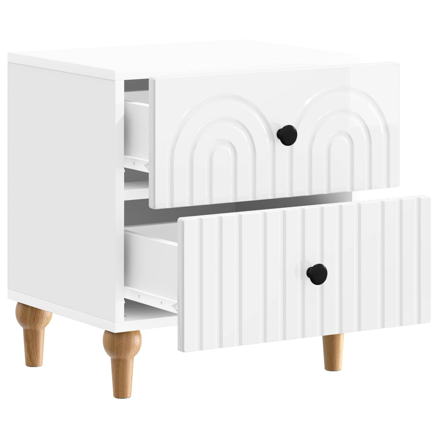 Nattbordskap Høgglans hvit 43 x 34,5 x 48 cm Konstruert tre