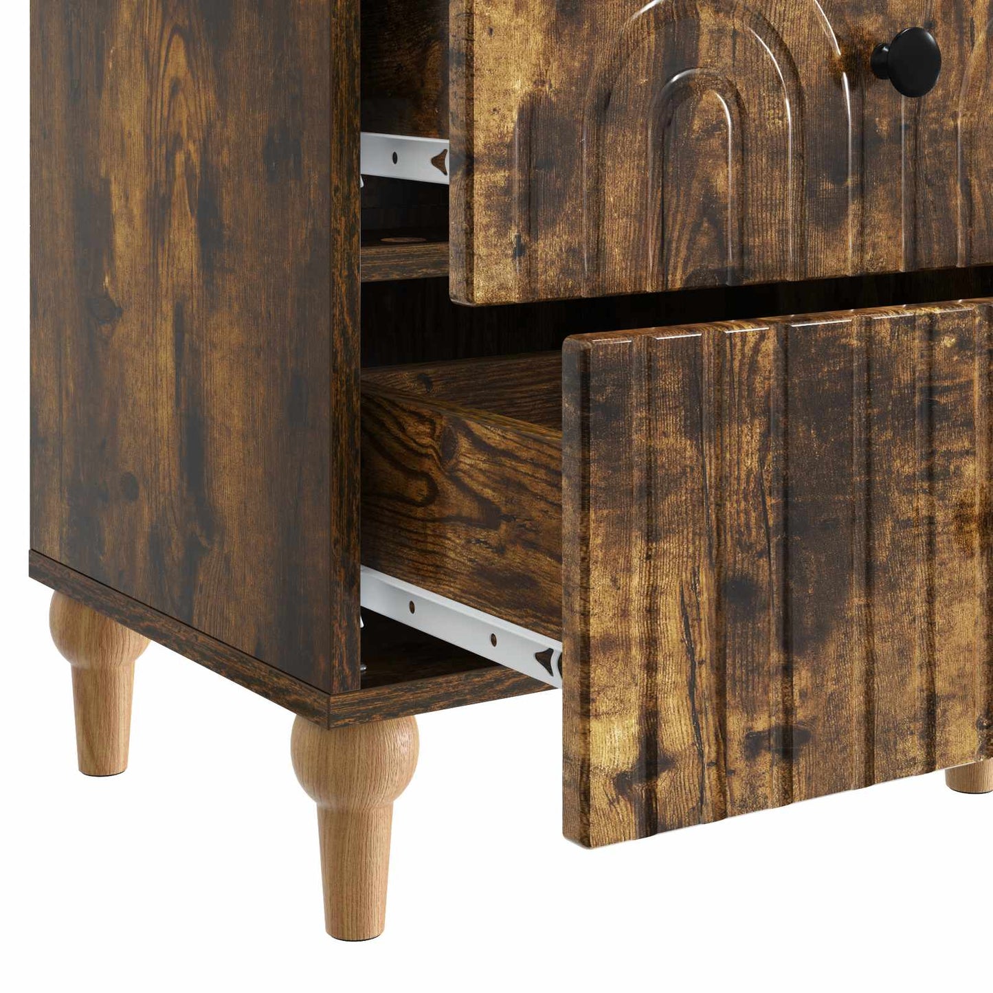 Nattbordskap 2 pcs Røkt Eik 43 x 34,5 x 48 cm Konstruert tre