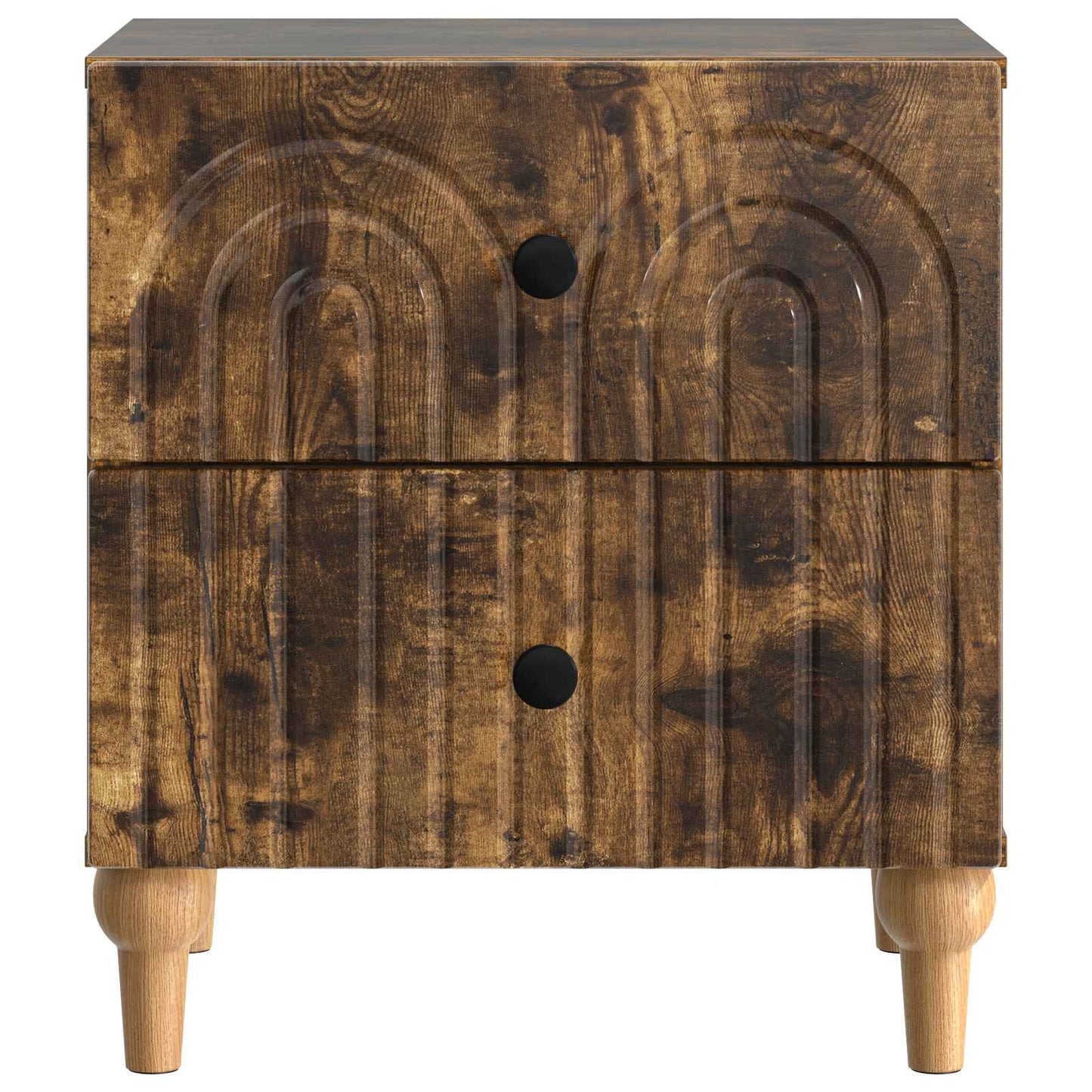 Nattbordskap 2 pcs Røkt Eik 43 x 34,5 x 48 cm Konstruert tre
