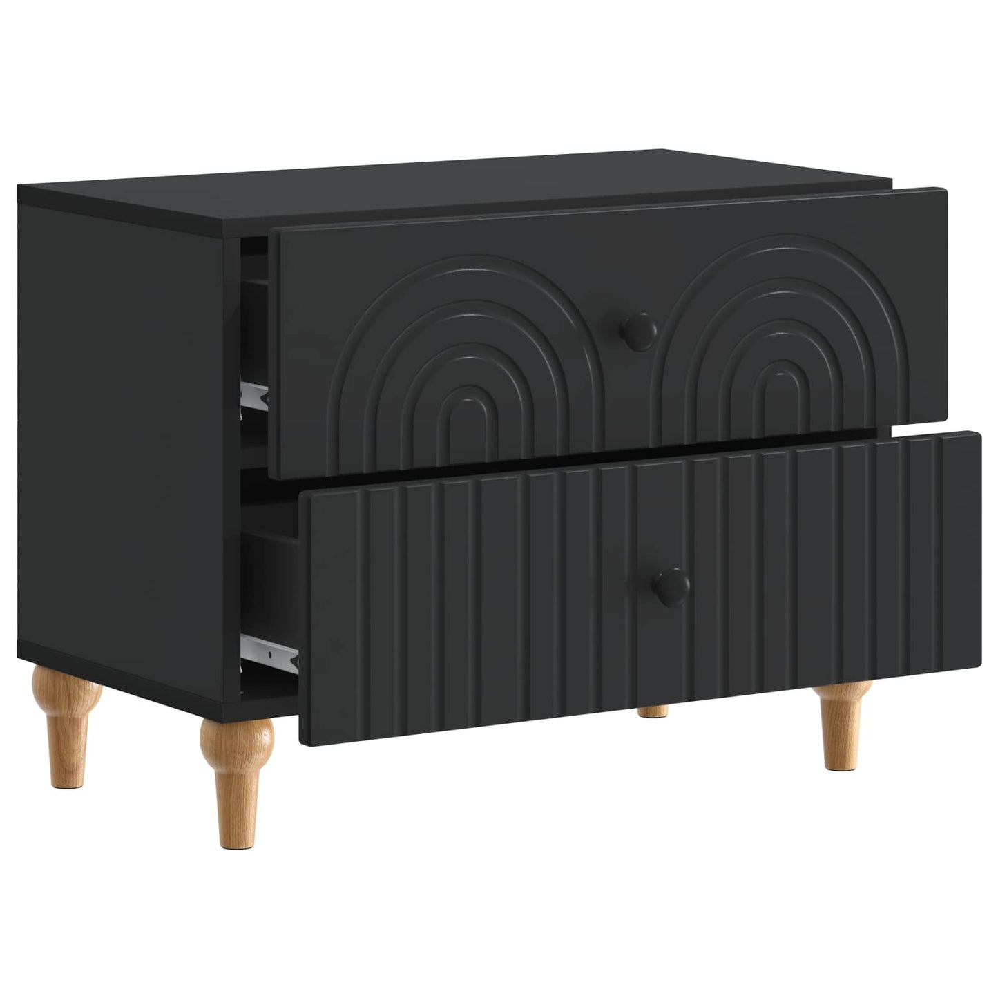 Nattbordskap med skuff Svart 62 x 34,5 x 48 cm Konstruert tre