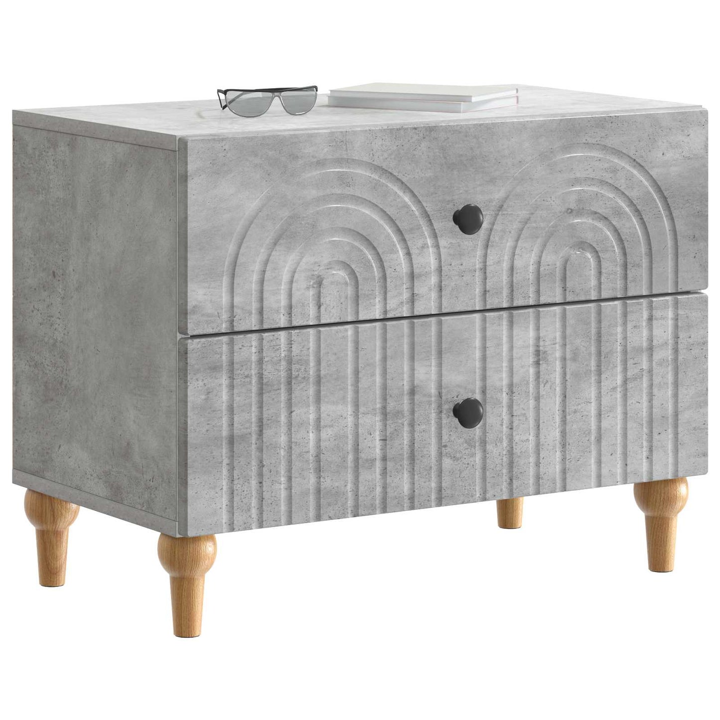 Nattbordskap Betonggrå 62 x 34,5 x 48 cm Konstruert tre