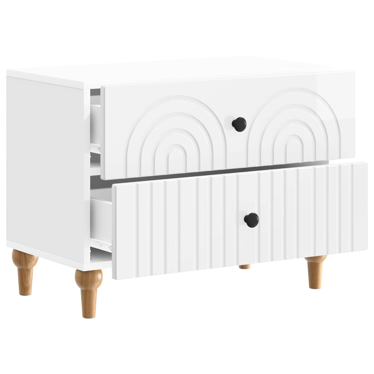 Nattbordskap Høgglans hvit 62 x 34,5 x 48 cm Konstruert tre