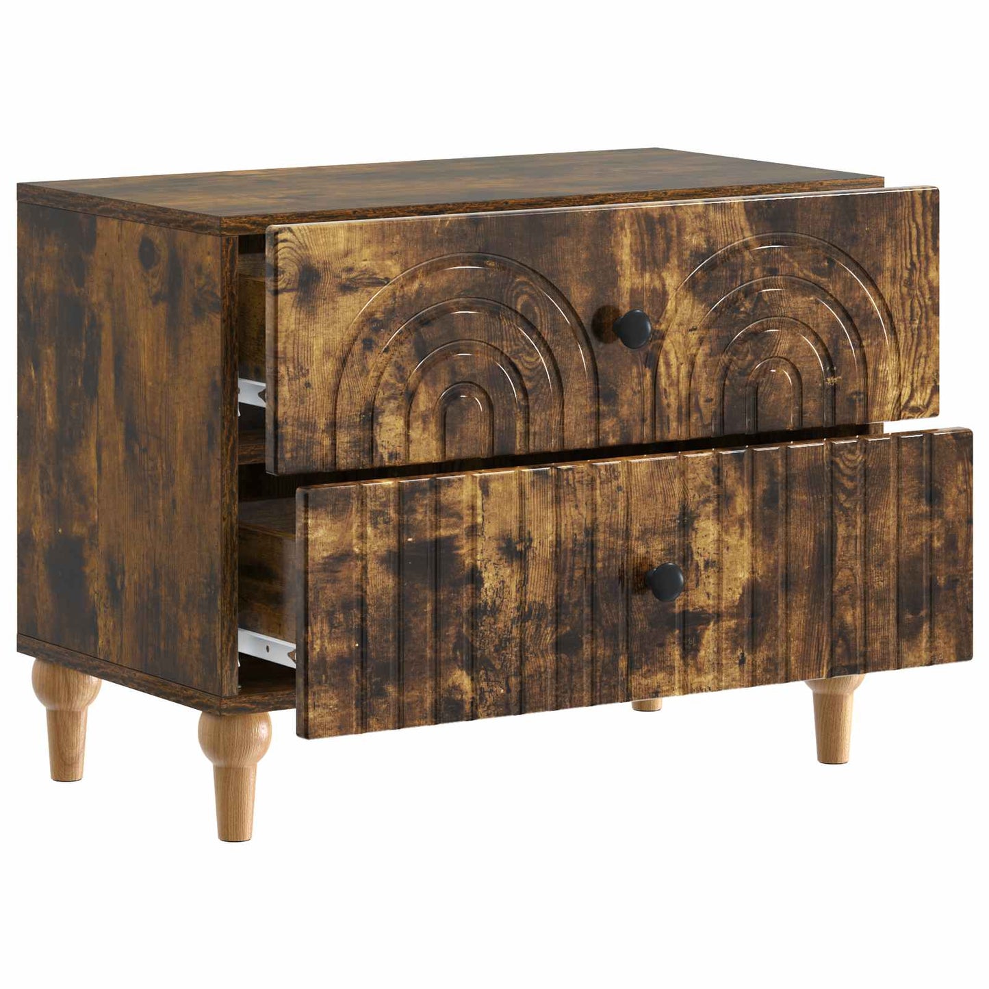 Nattbordskap Røkt Eik 62 x 34,5 x 48 cm Konstruert tre