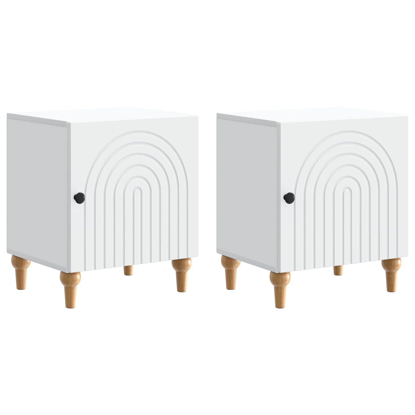 Nattbordskap 2 pcs Hvit 43 x 34,5 x 50 cm Konstruert tre