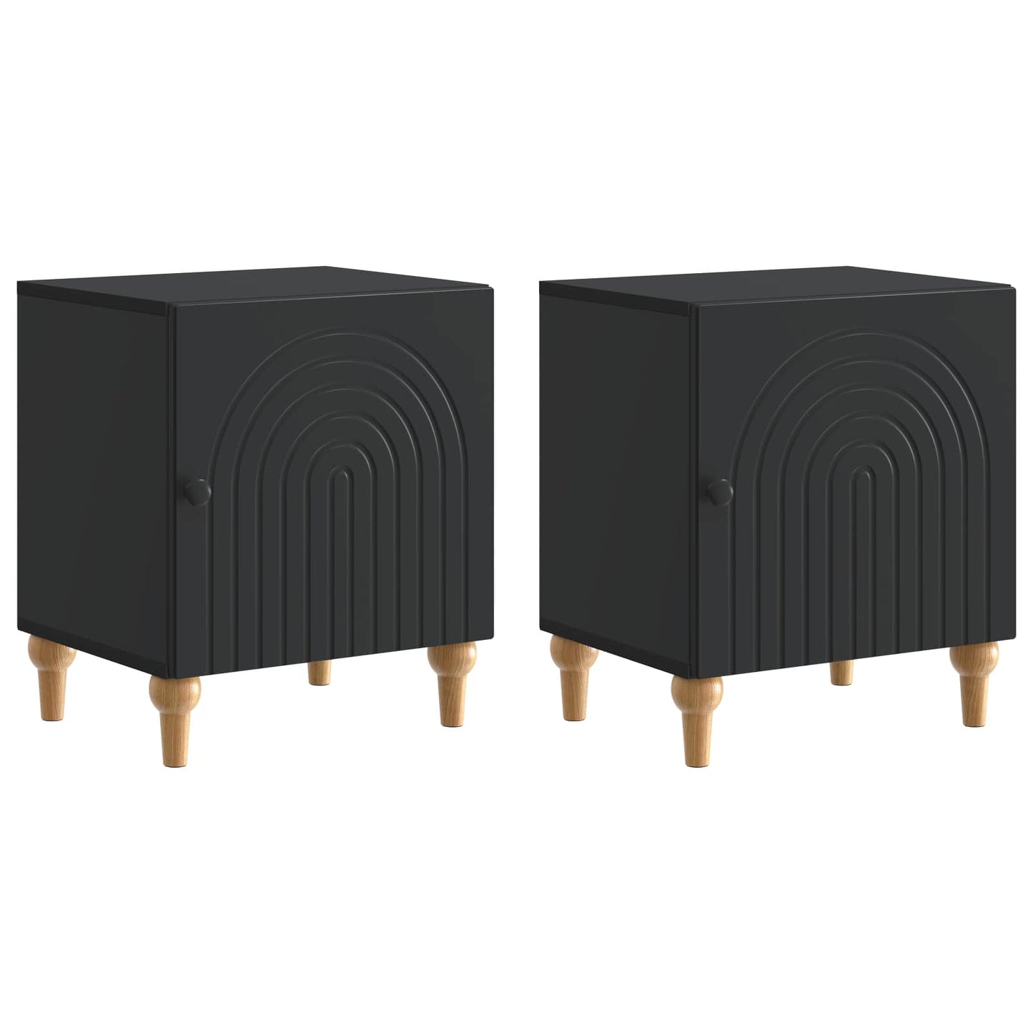 Nattbordskap 2 pcs Svart 43 x 34,5 x 50 cm Konstruert tre