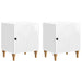 Nattbordskap 2 pcs Høgglans hvit 43 x 34,5 x 50 cm