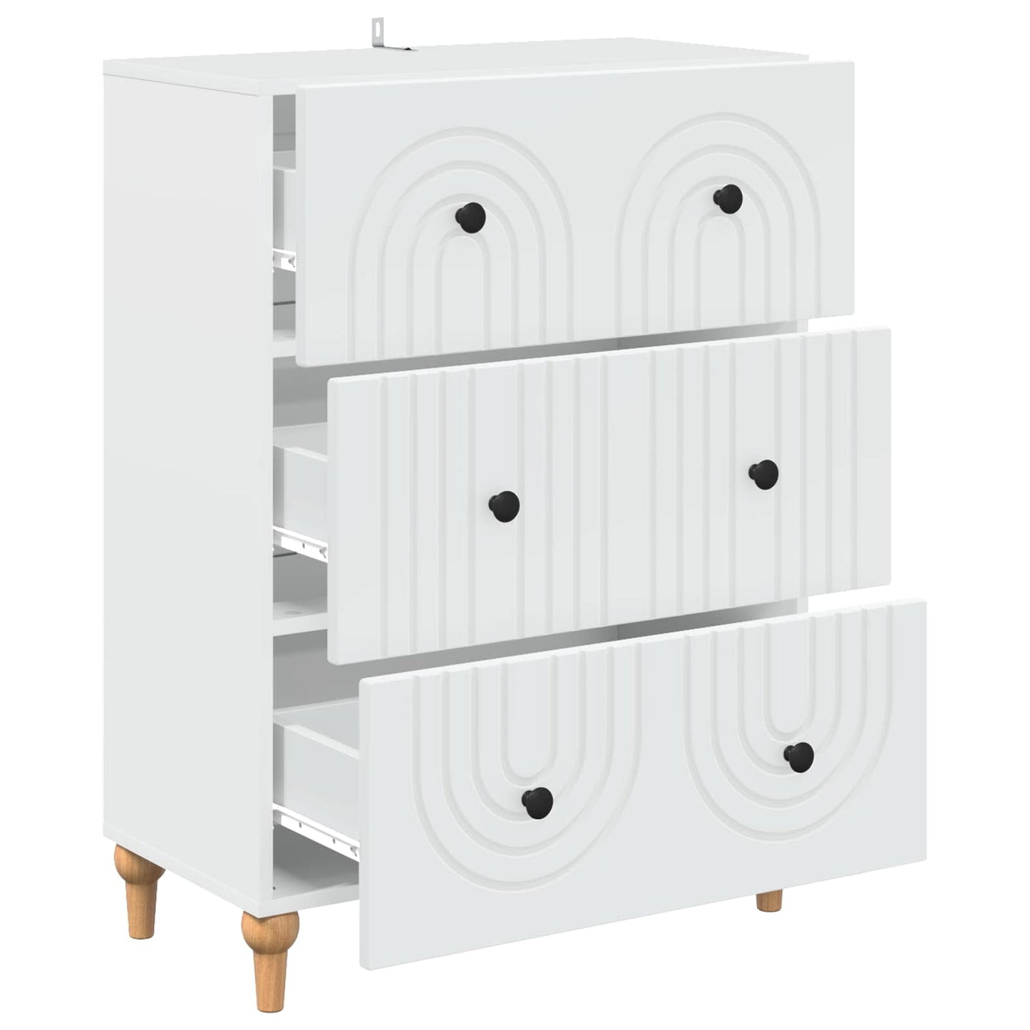 Skuffeskap Hvit 66 x 34,5 x 90 cm Konstruert tre
