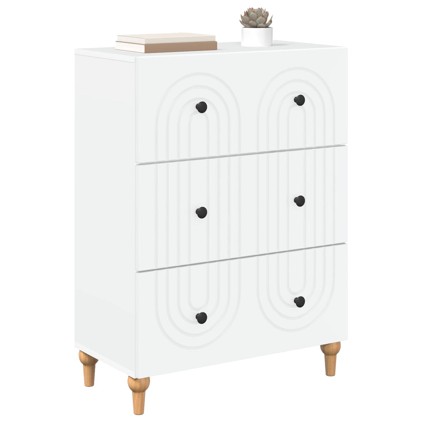 Skuffeskap Hvit 66 x 34,5 x 90 cm Konstruert tre