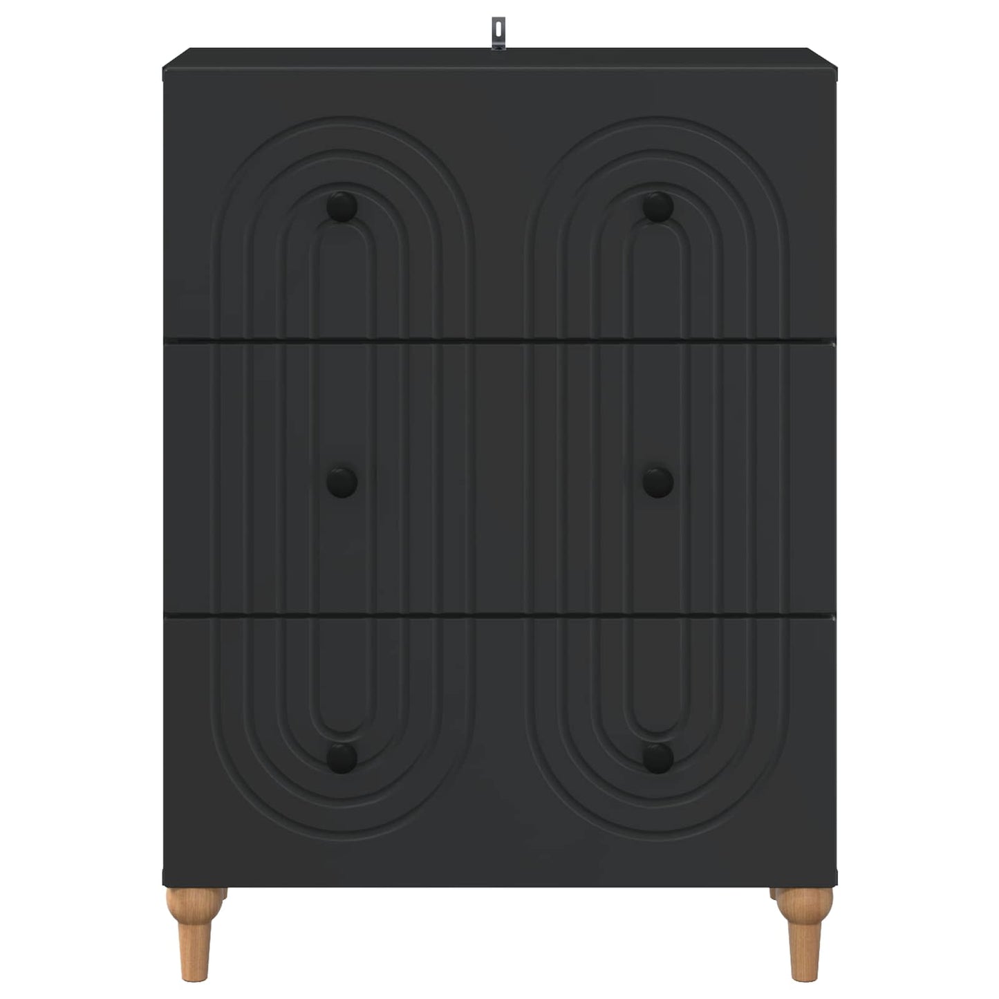 Skuffeskap Svart 66 x 34,5 x 90 cm Konstruert tre