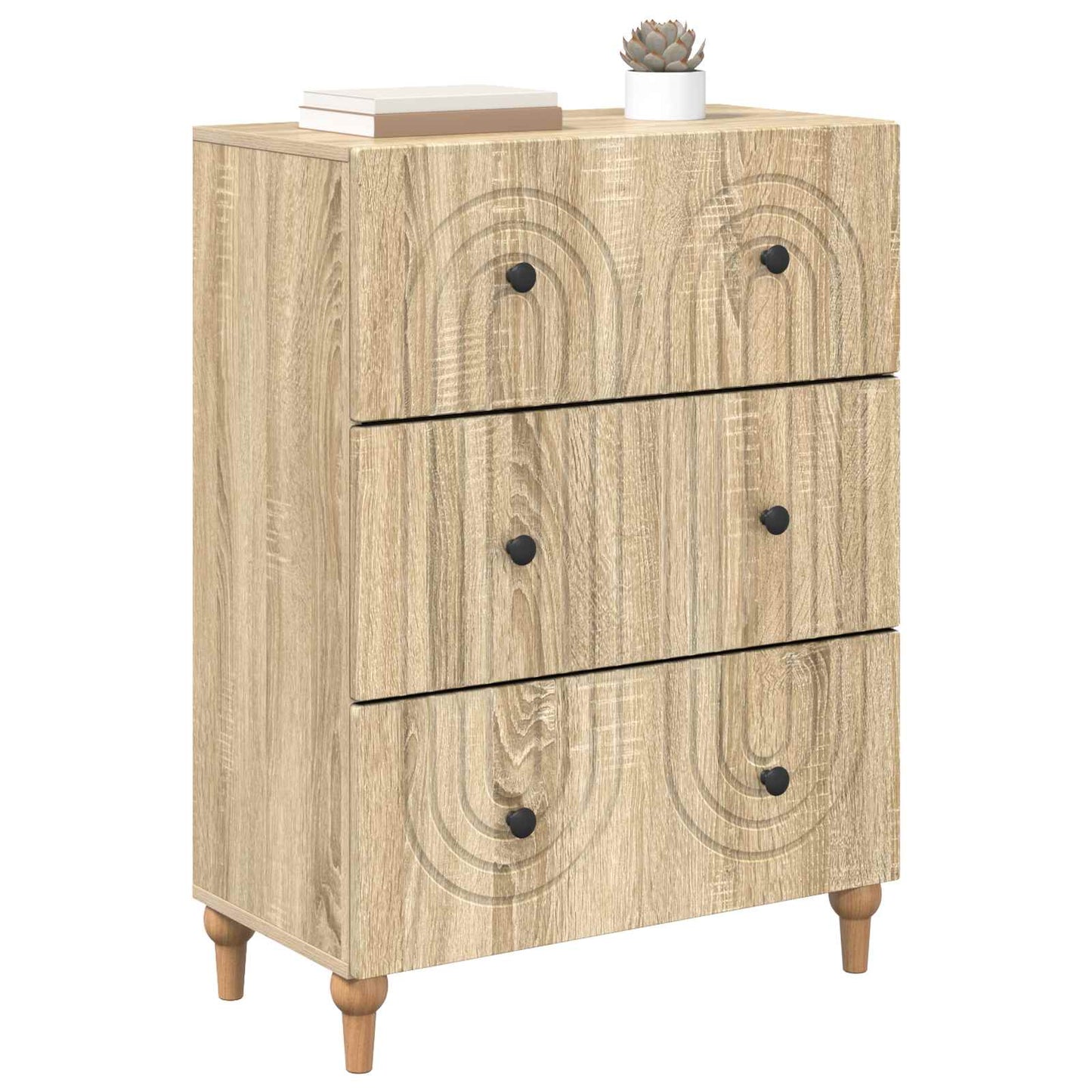 Skuffeskap Sonoma eik 66 x 34,5 x 90 cm Konstruert tre