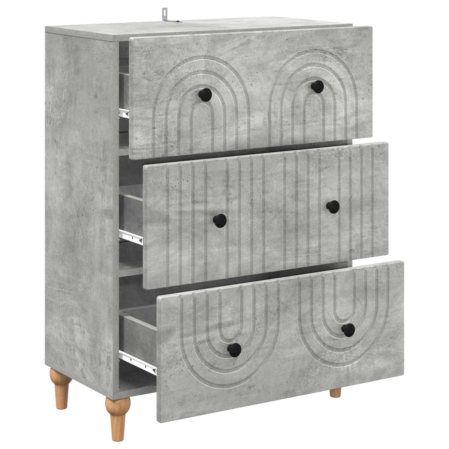 Skuffeskap Betonggrå 66 x 34,5 x 90 cm Konstruert tre