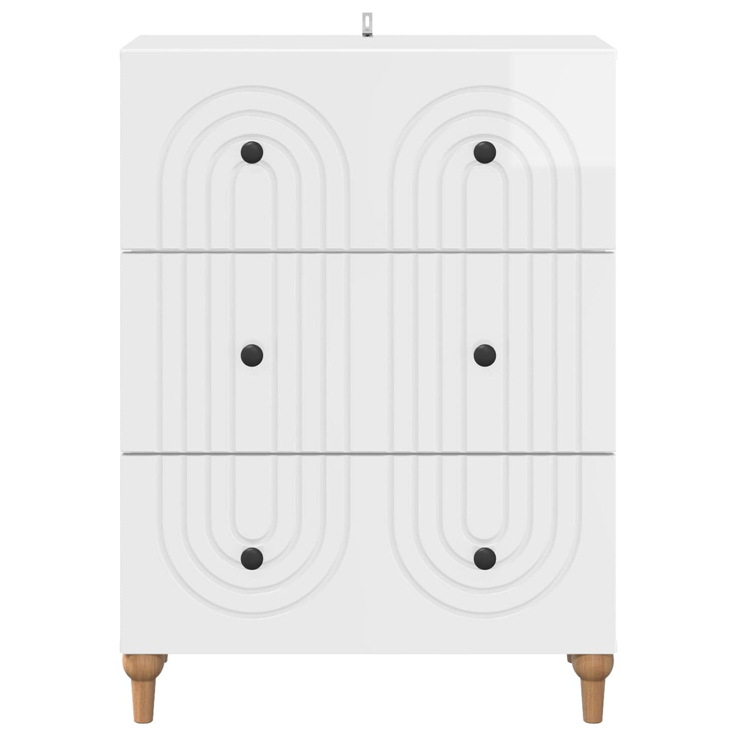 Skuffeskap Høgglans hvit 66 x 34,5 x 90 cm Konstruert tre