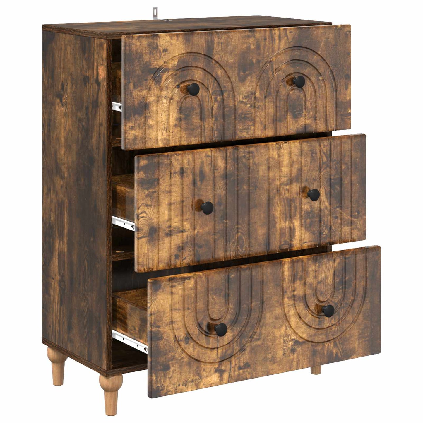 Skuffeskap Røkt Eik 66 x 34,5 x 90 cm Konstruert tre