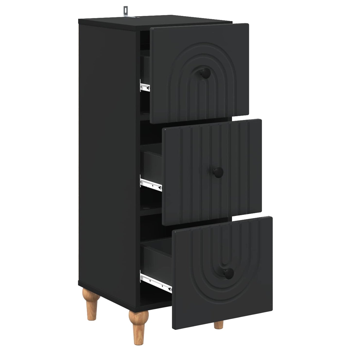 Skuffeskap Svart 33 x 34,5 x 90 cm Konstruert tre