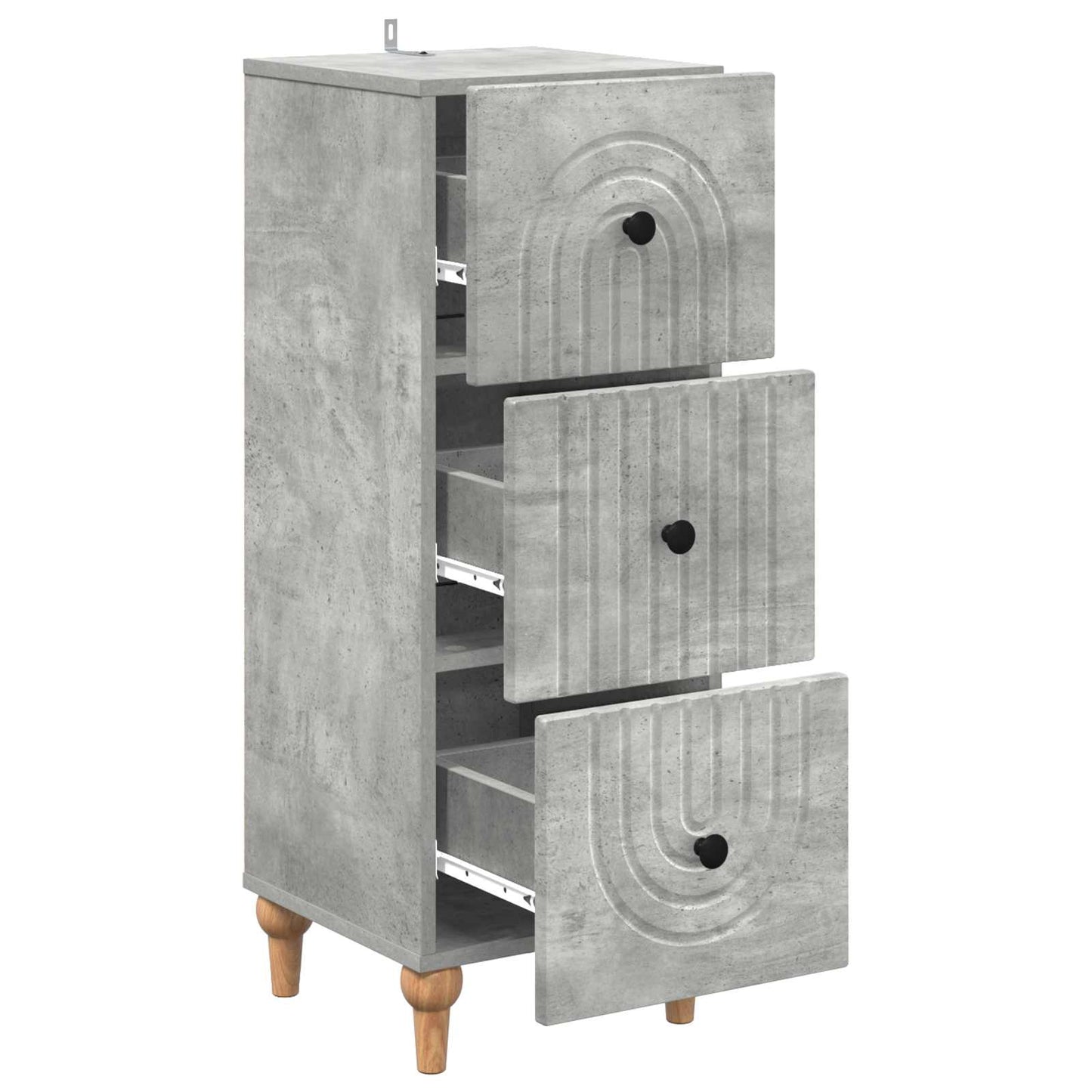 Skuffeskap Betonggrå 33 x 34,5 x 90 cm Konstruert tre