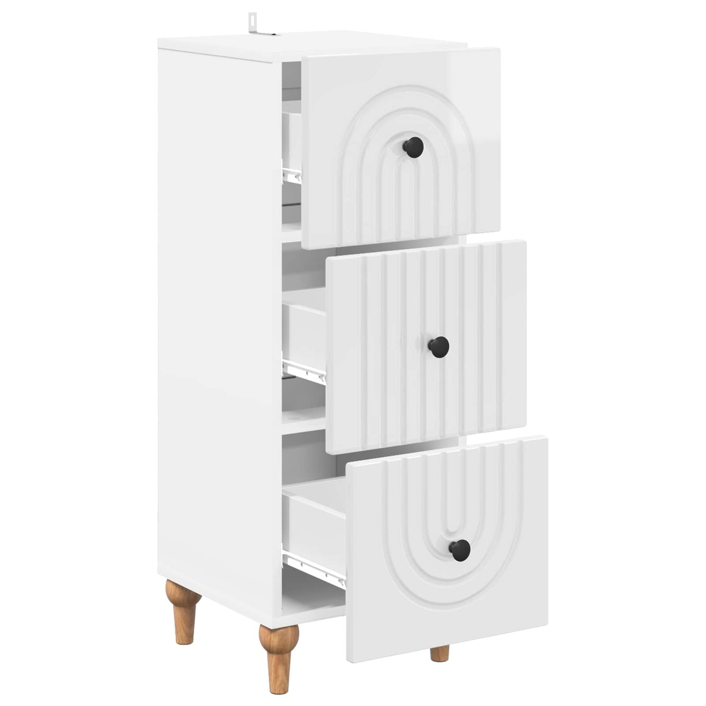Skuffeskap Høgglans hvit 33 x 34,5 x 90 cm Konstruert tre