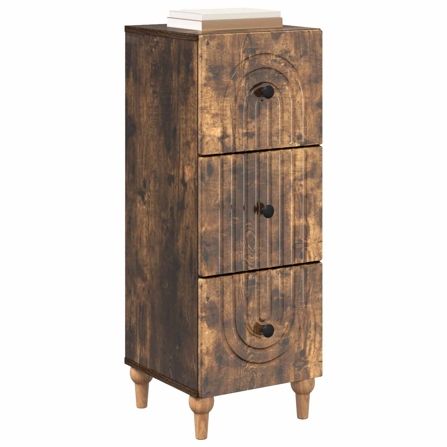 Skuffeskap Røkt Eik 33 x 34,5 x 90 cm Konstruert tre