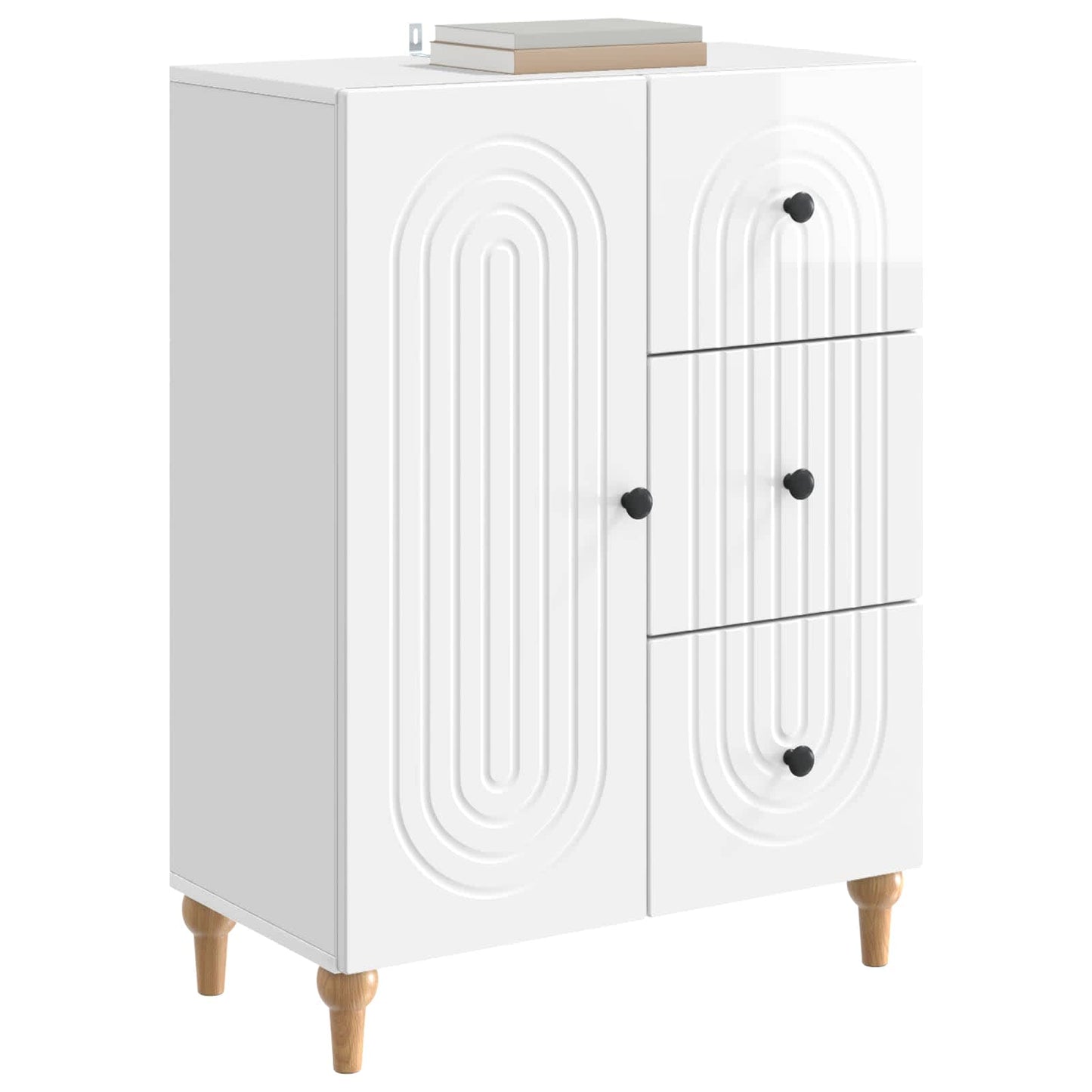 Serviesskap Høgglans hvit 66 x 34,5 x 90 cm Konstruert tre