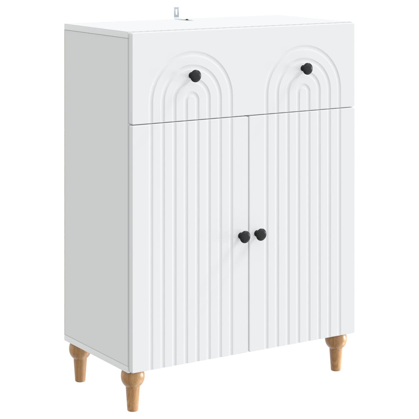 Serviesskap med skuff Hvit 66 x 34,5 x 90 cm Konstruert tre
