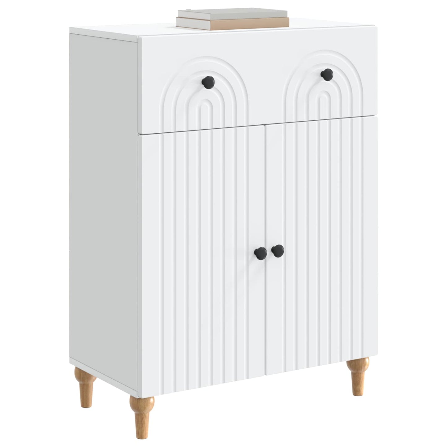 Serviesskap med skuff Hvit 66 x 34,5 x 90 cm Konstruert tre