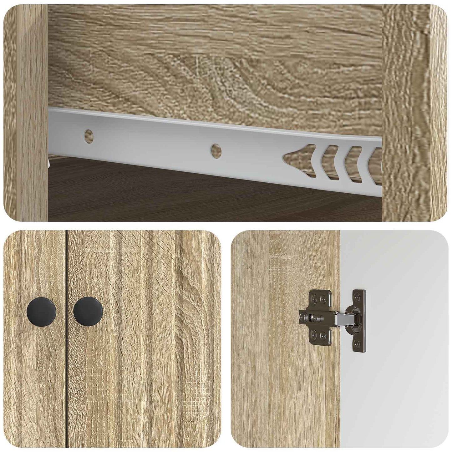 Serviesskap Sonoma eik 66 x 34,5 x 90 cm Konstruert tre
