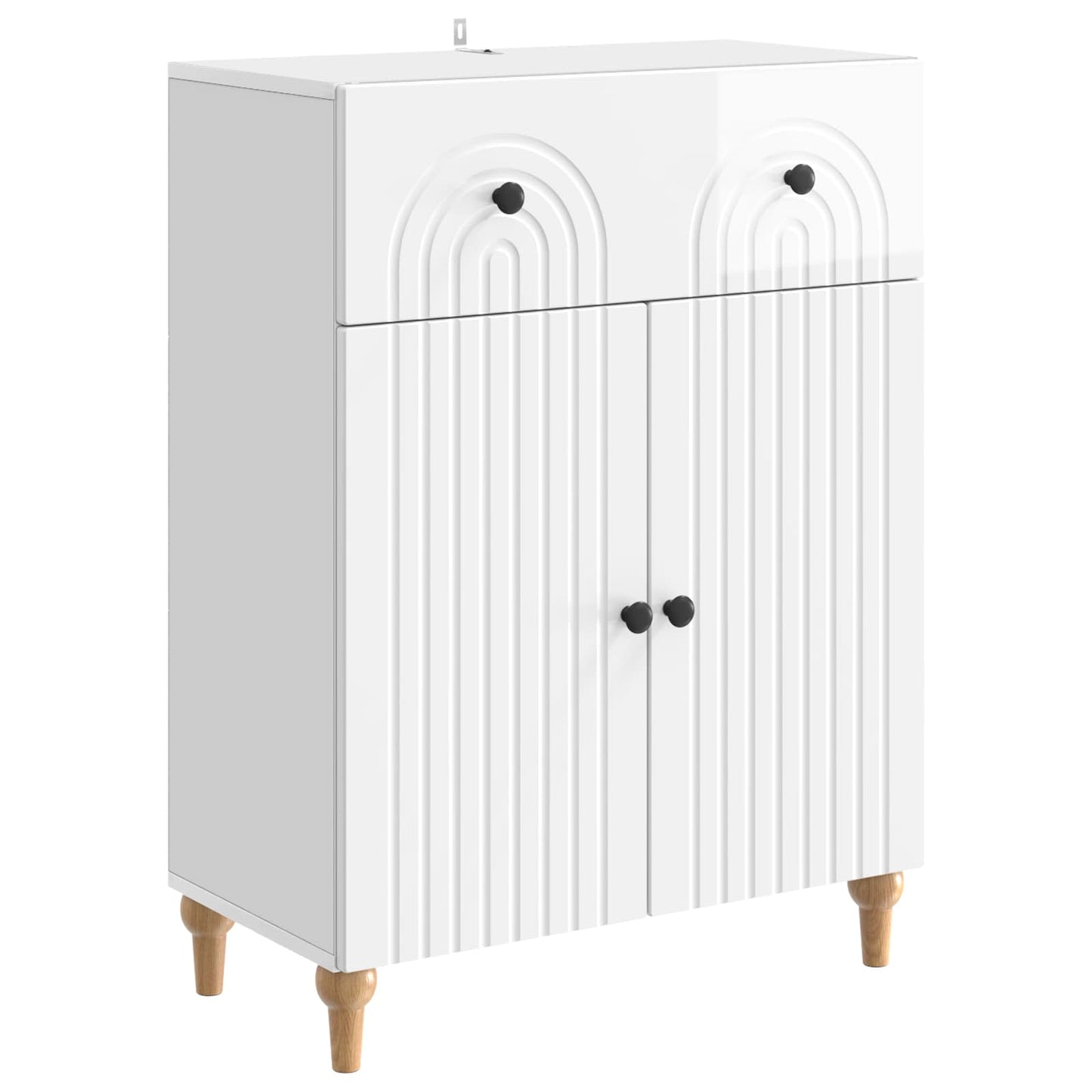 Serviesskap Høgglans hvit 66 x 34,5 x 90 cm Konstruert tre