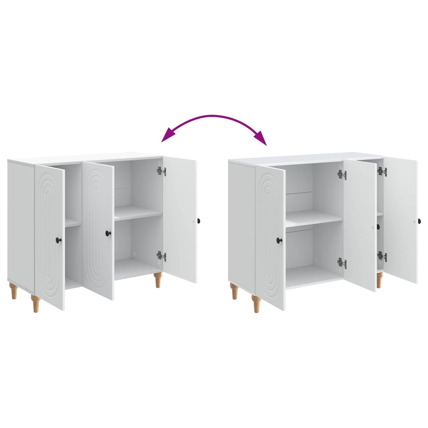 Serviesskap Hvit 89 x 34,5 x 80 cm Konstruert tre