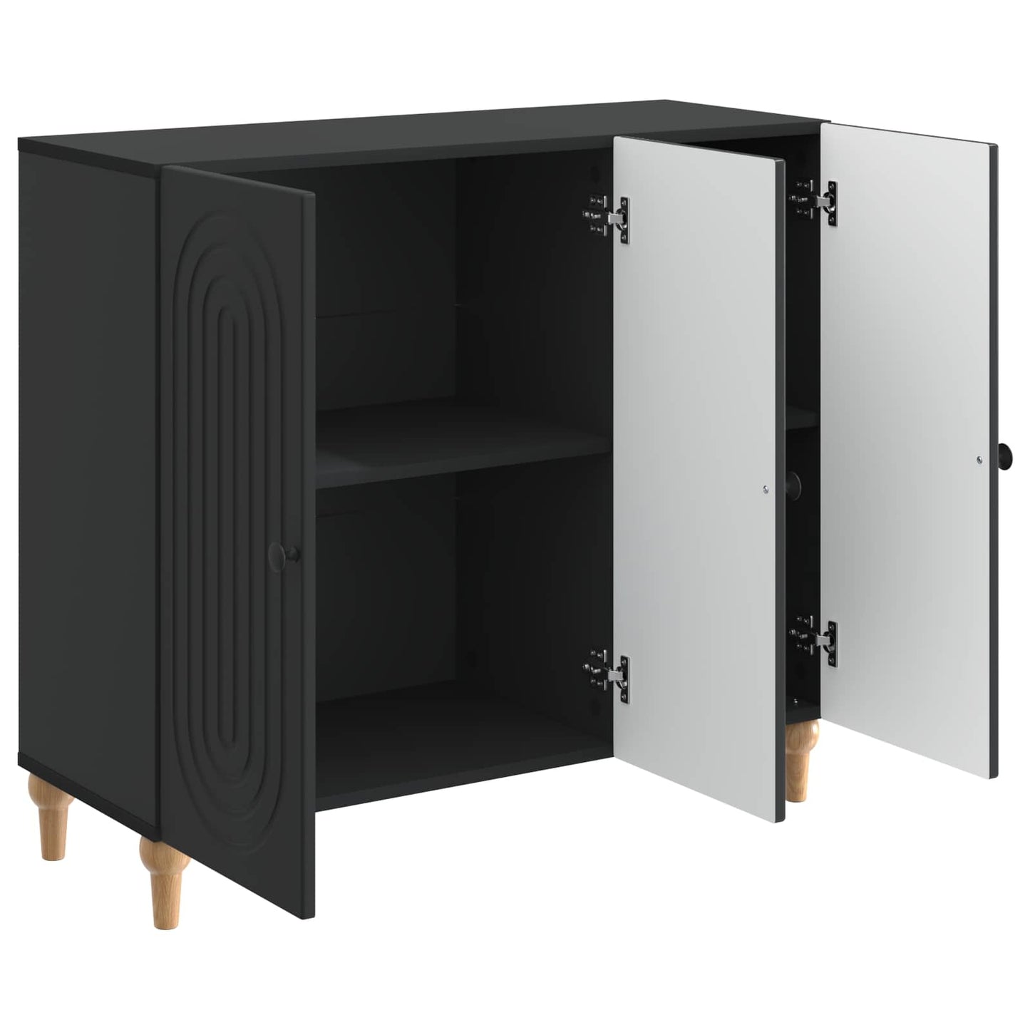 Serviesskap Svart 89 x 34,5 x 80 cm Konstruert tre