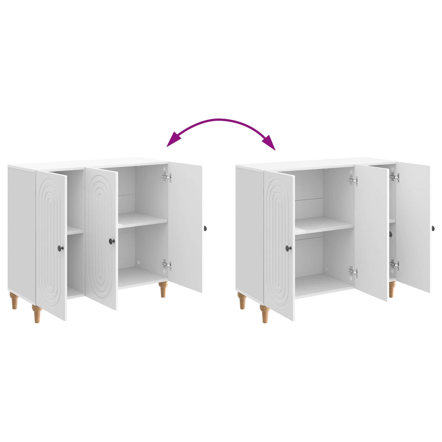 Serviesskap Høgglans hvit 89 x 34,5 x 80 cm Konstruert tre