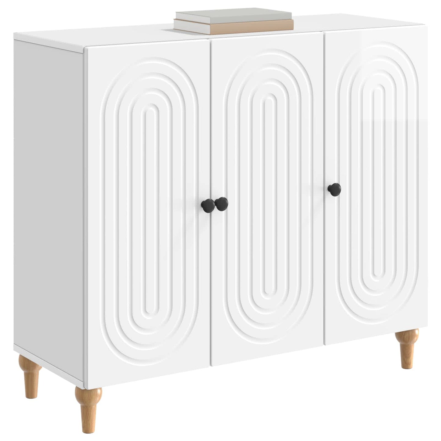 Serviesskap Høgglans hvit 89 x 34,5 x 80 cm Konstruert tre