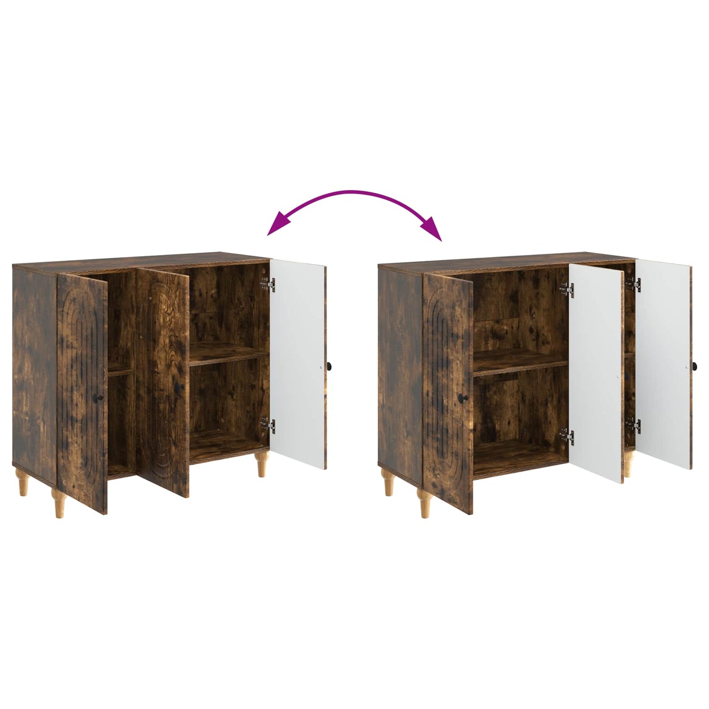 Serviesskap Røkt Eik 89 x 34,5 x 80 cm Konstruert tre