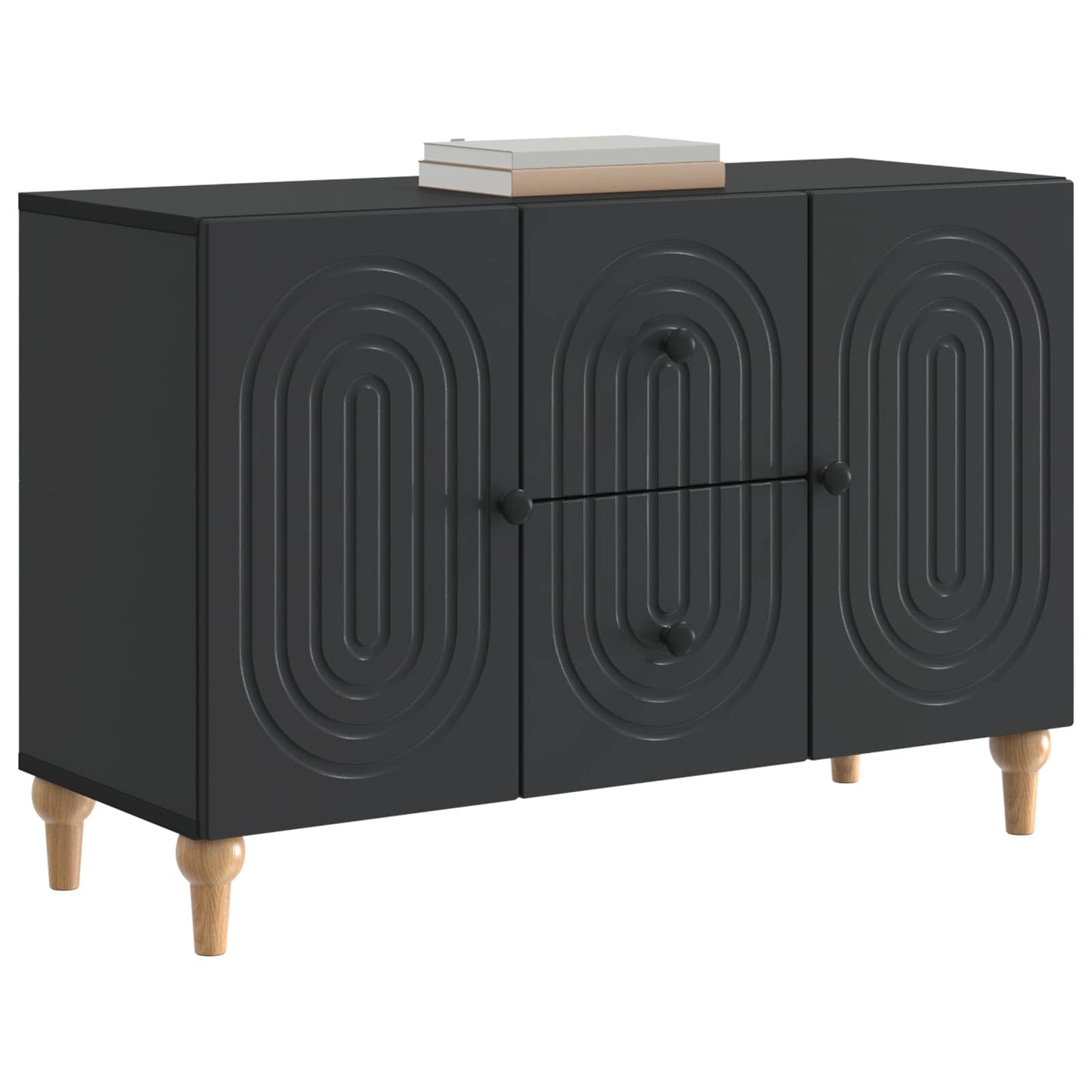 TV-skap med skuff Svart 89 x 34,5 x 60 cm Konstruert tre
