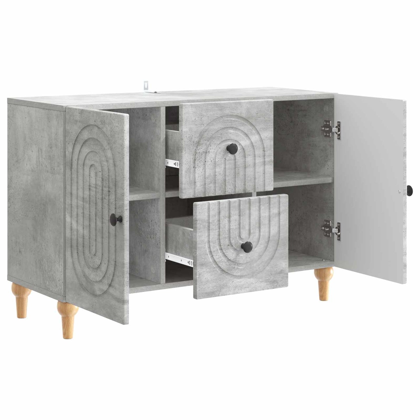 TV-skap med skuff Betonggrå 89 x 34,5 x 60 cm Konstruert tre
