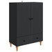 Serviesskap med skuff Svart 66 x 34,5 x 95 cm Konstruert tre