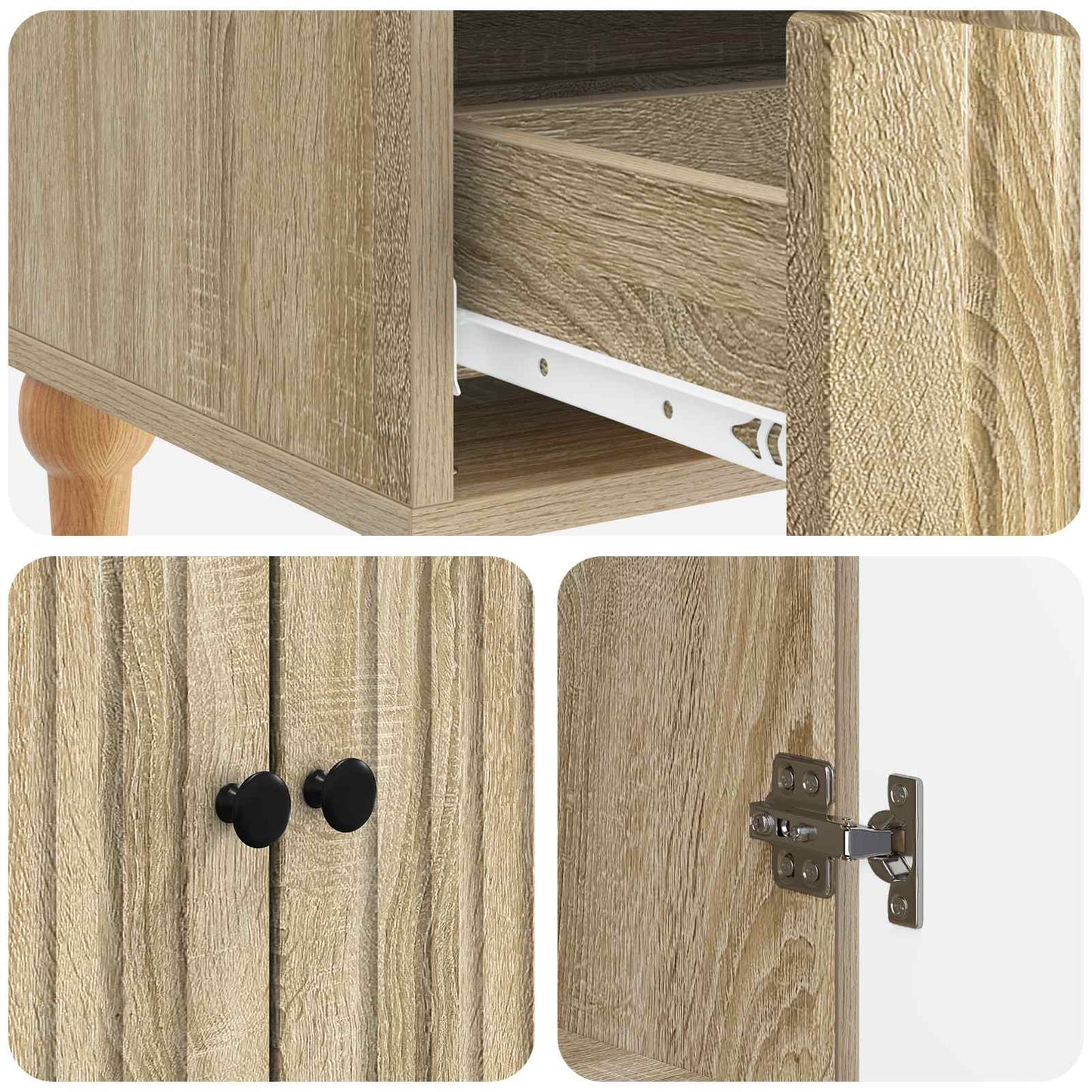 Serviesskap Sonoma eik 66 x 34,5 x 95 cm Konstruert tre