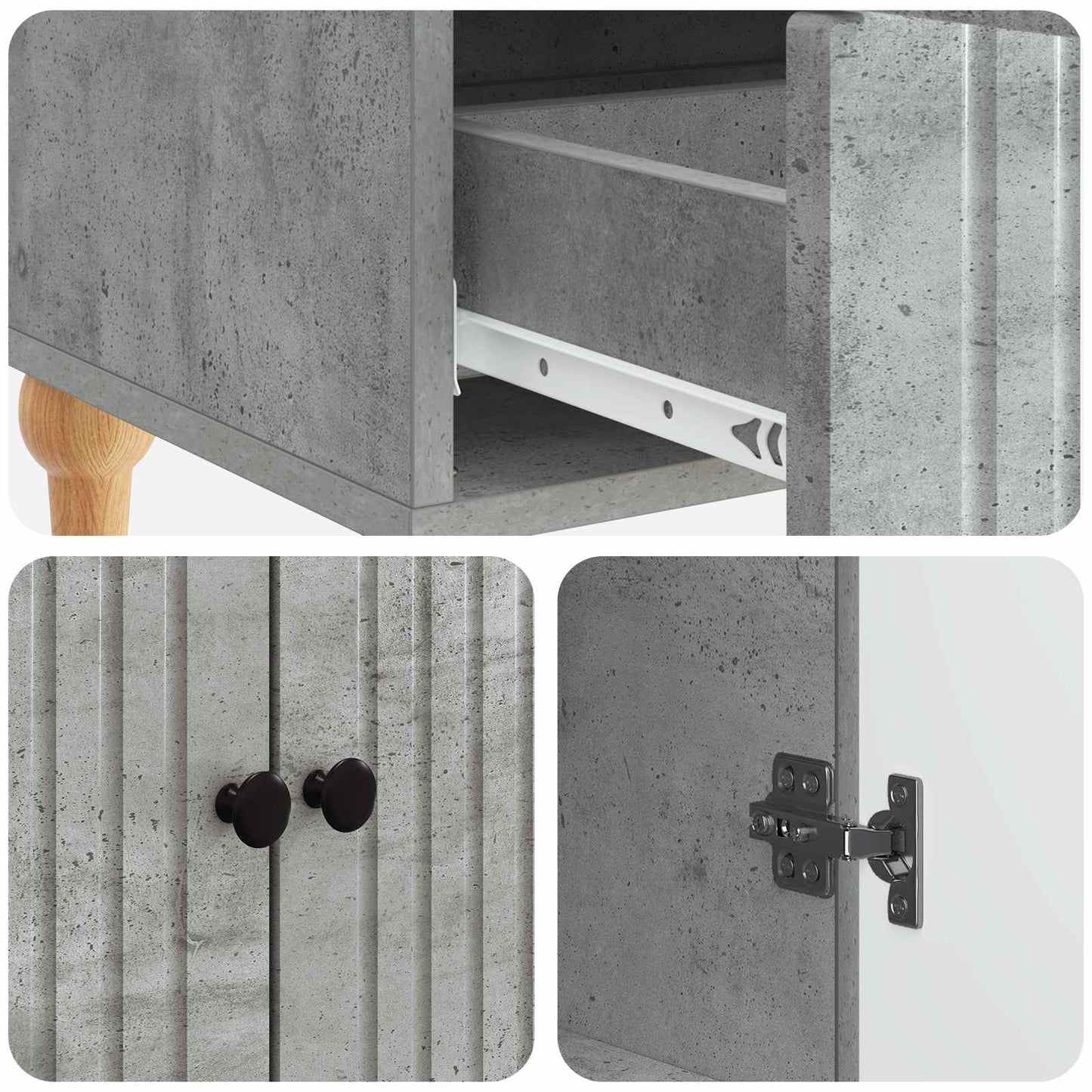 Serviesskap Betonggrå 66 x 34,5 x 95 cm Konstruert tre